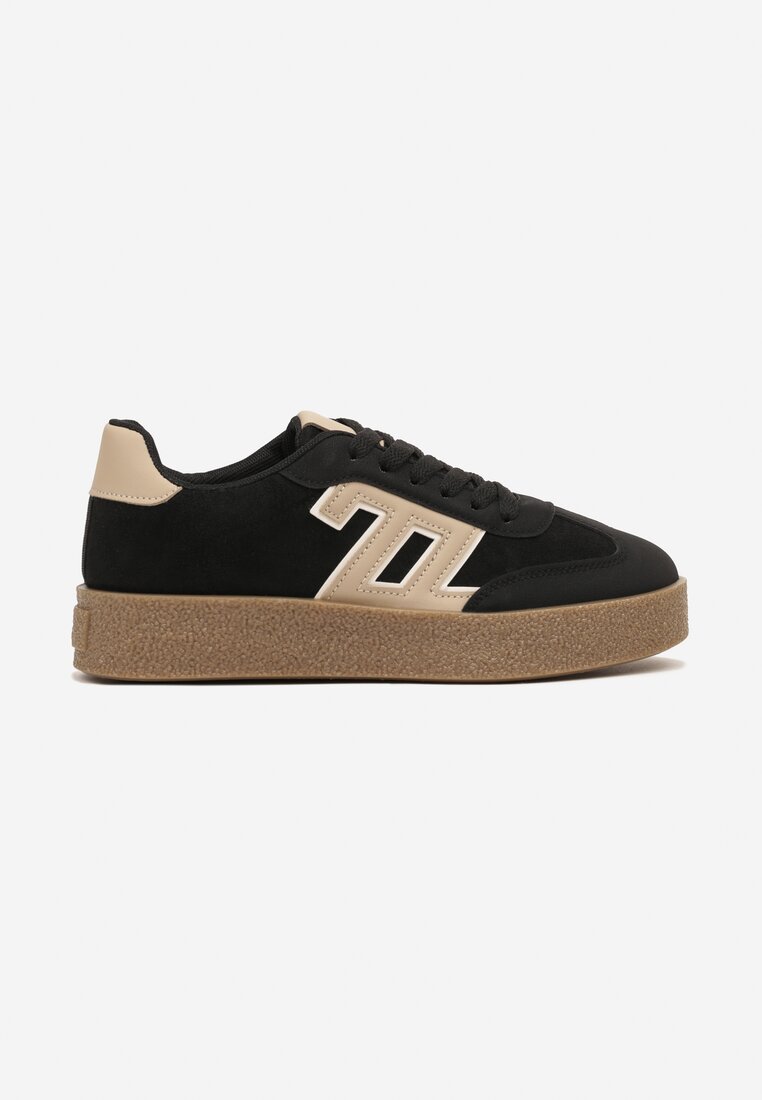 Czarne Sneakersy Ozdobione Geometrycznym Motywem Lanelise