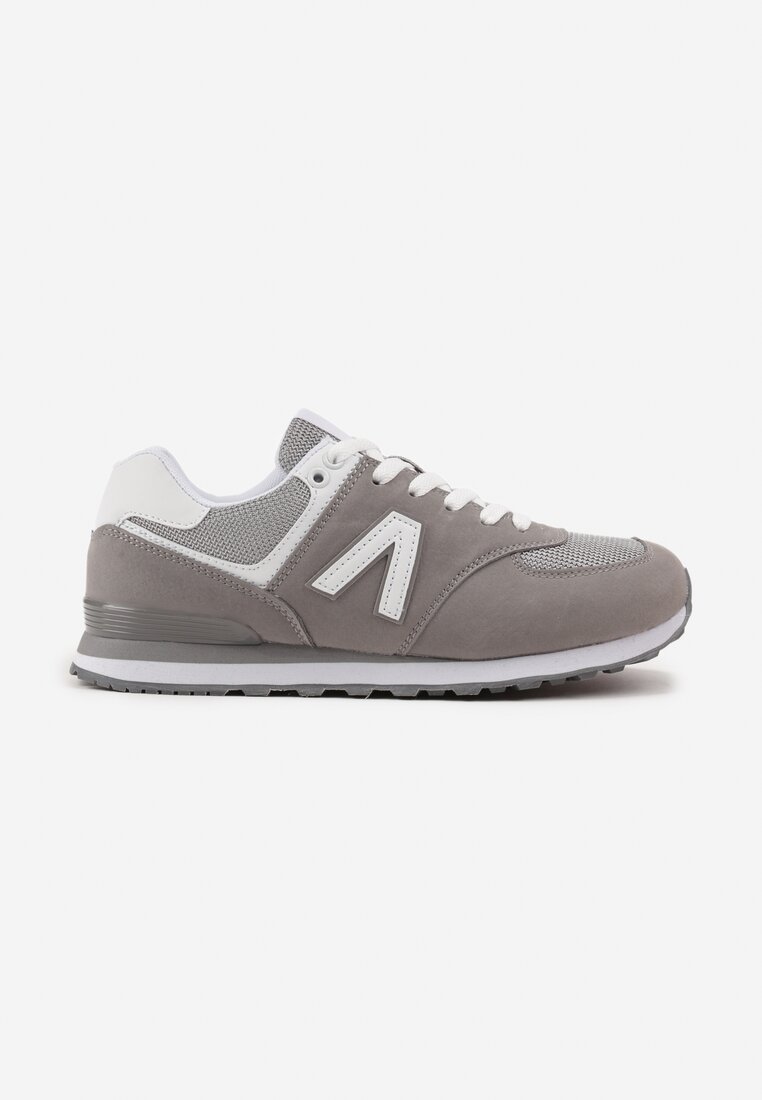 Szare Sneakersy Ozdobione Geometrycznym Motywem Rilenessa