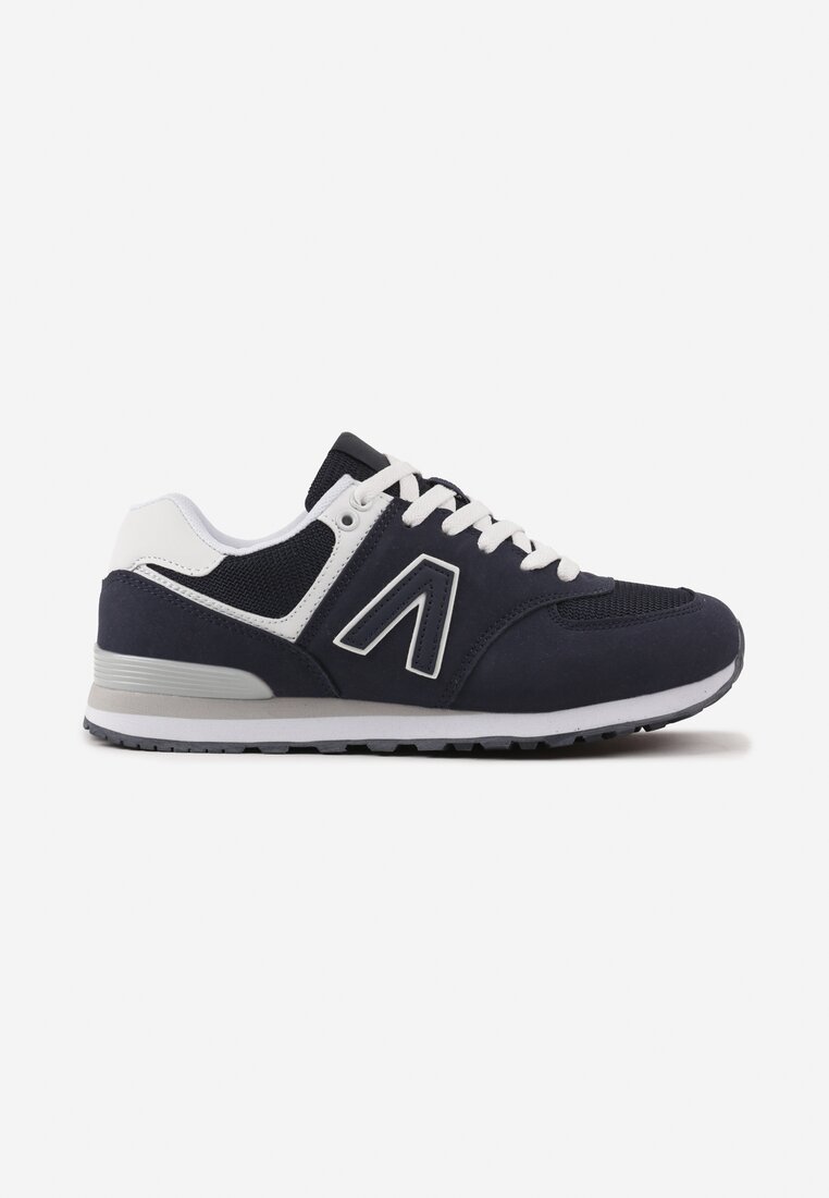 Granatowe Sneakersy Ozdobione Geometrycznym Motywem Rilenessa