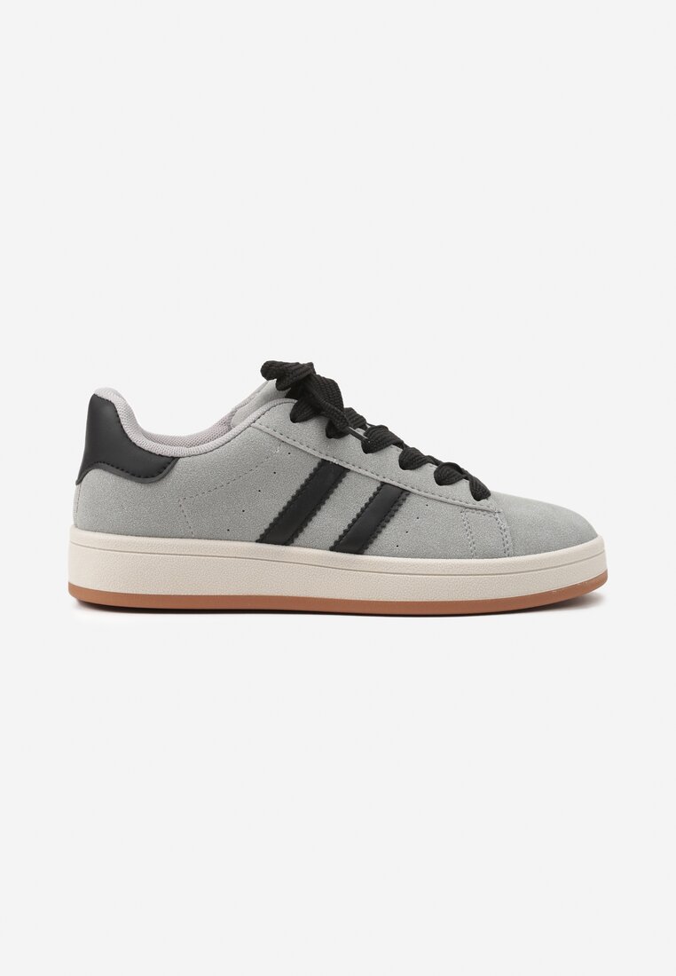 Szaro-Czarne Sneakersy z Geometrycznym Wzorem Rillomia