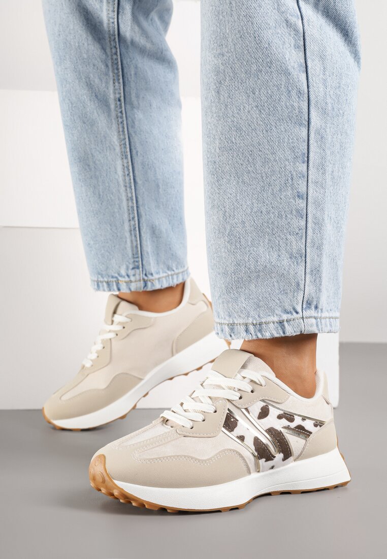 Czarno-Białe Sneakersy Ozdobione Geometrycznym Motywem Rilameia