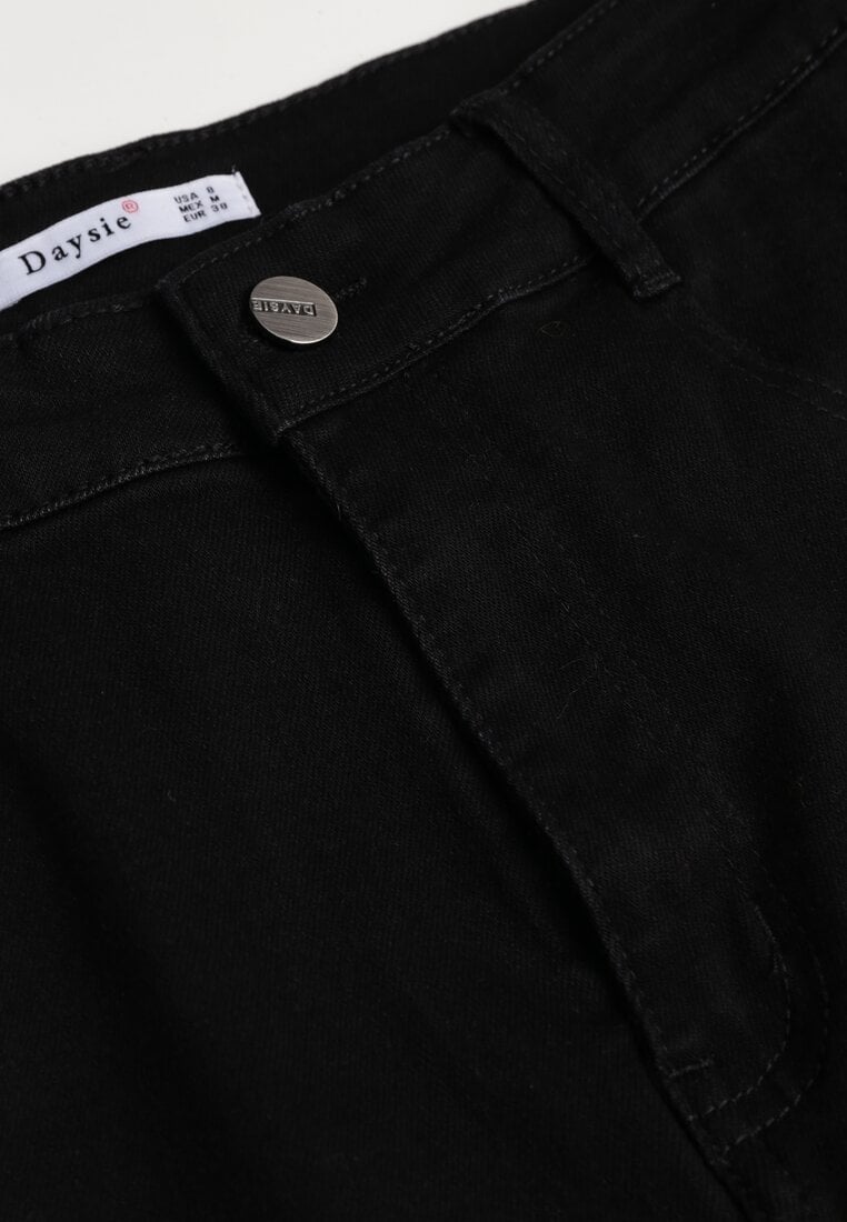 Czarne Jeansy High Waist z Szeroką Nogawką Riloresa