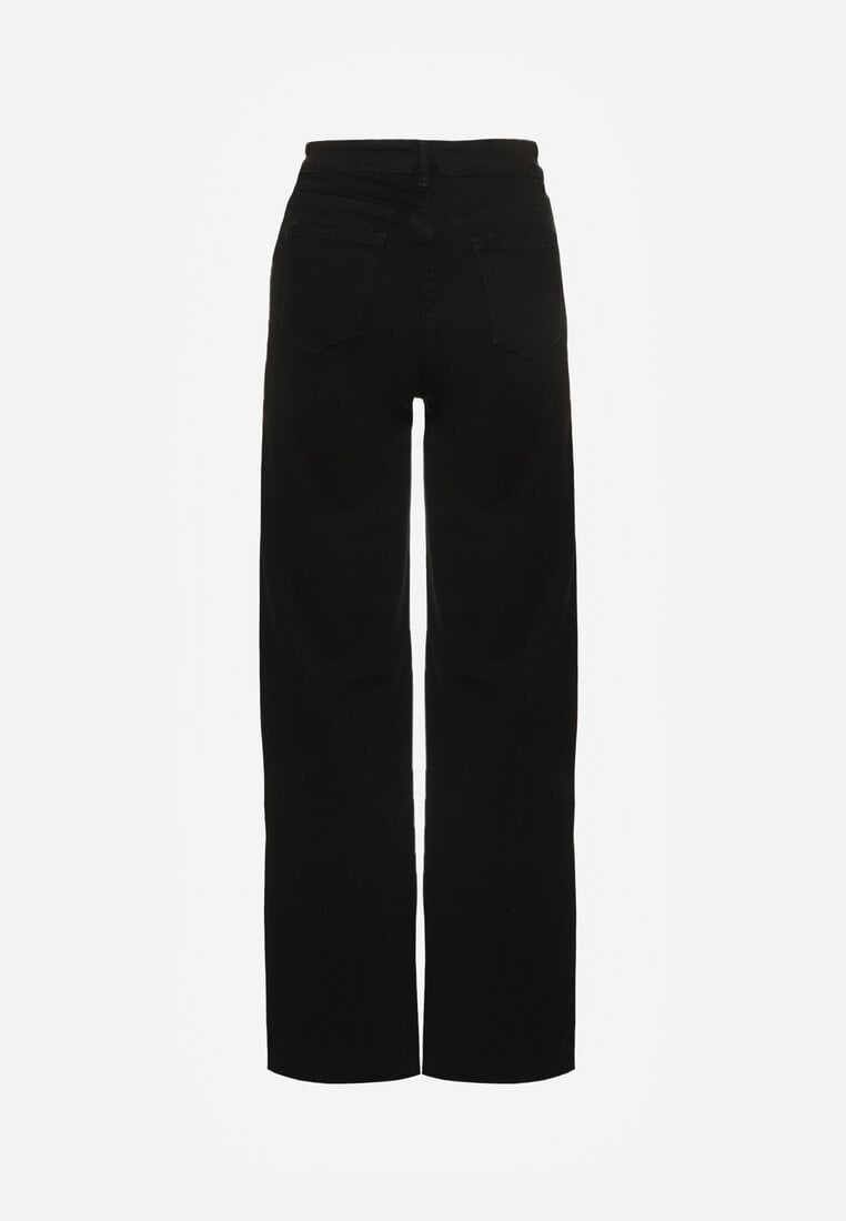 Czarne Jeansy High Waist z Szeroką Nogawką Riloresa