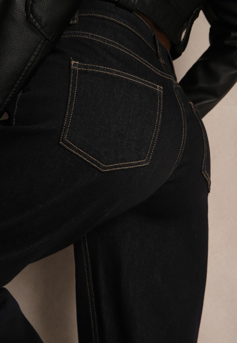 Niebieskie Jeansy Skinny Regular Wiast Simole