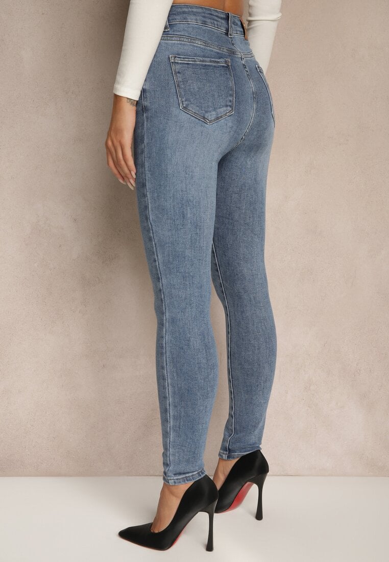 Niebieskie Jeansy Skinny High Waist Melarrii