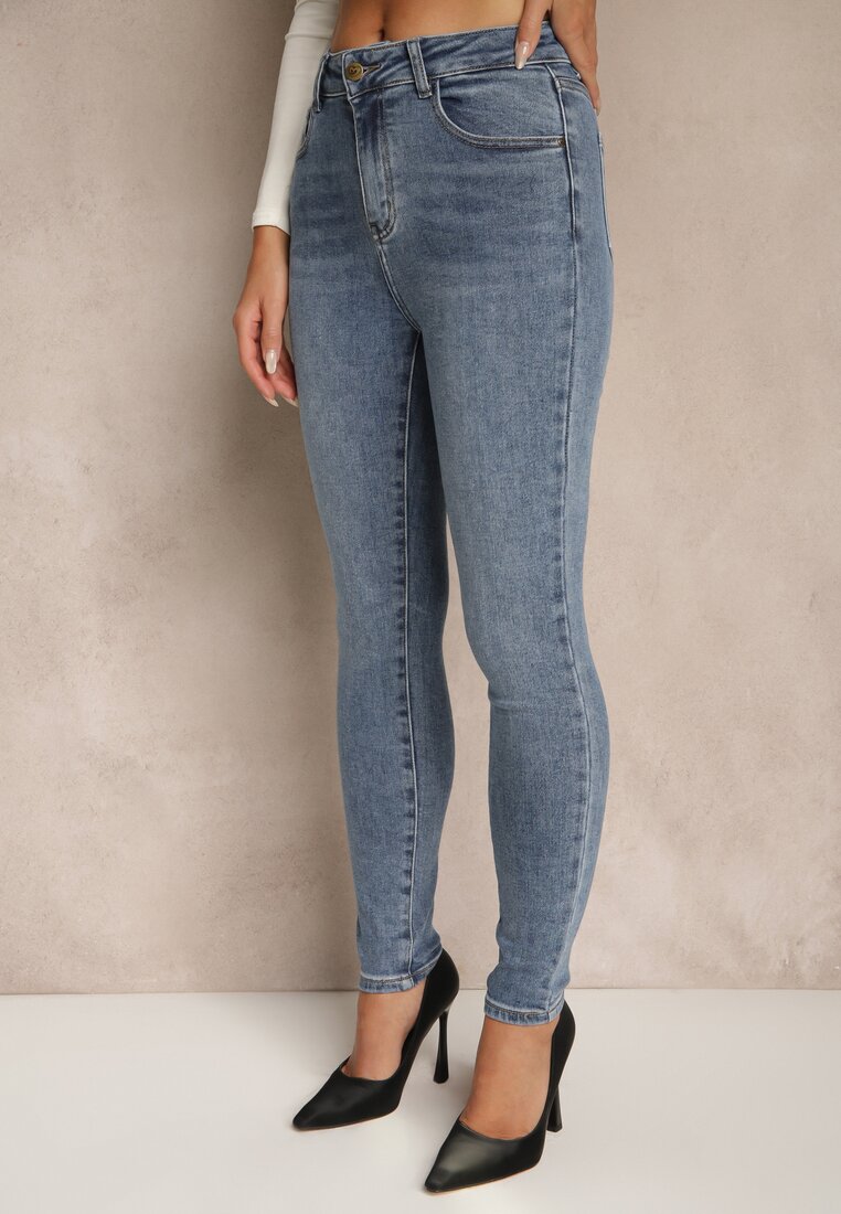 Niebieskie Jeansy Skinny High Waist Melarrii
