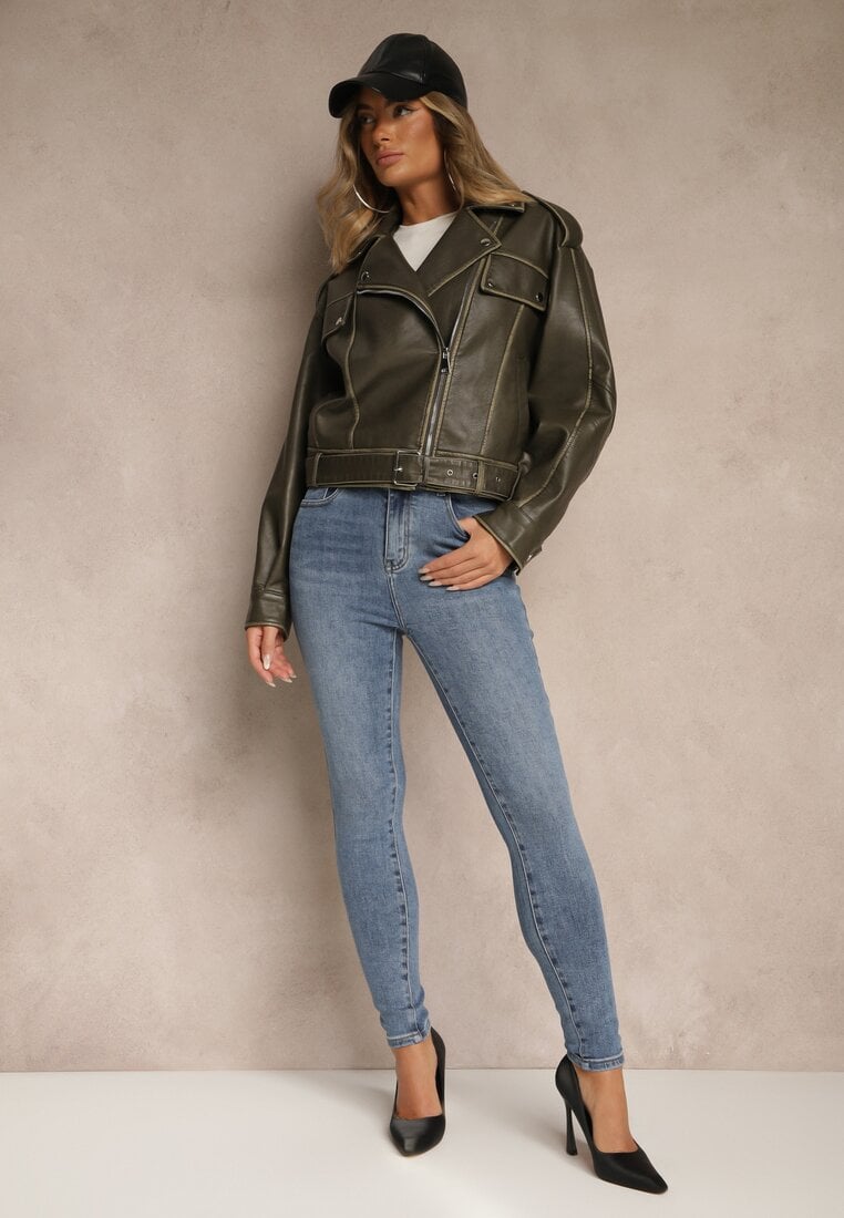 Niebieskie Jeansy Skinny High Waist Melarrii