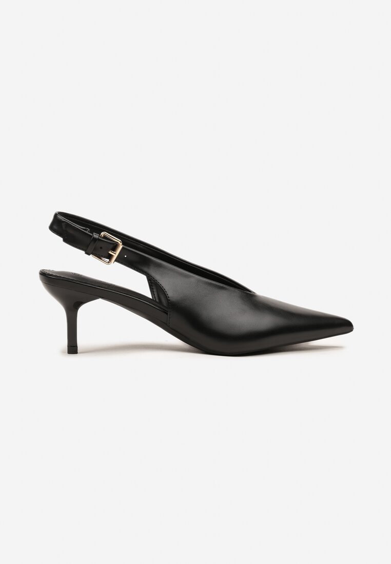 Czarne Czółenka Typu Slingback na Szpilce Latinea