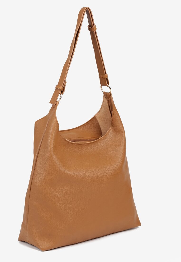 Brązowa Torebka Hobo z Kosmetyczką i Paskiem Crossbody Zarosea