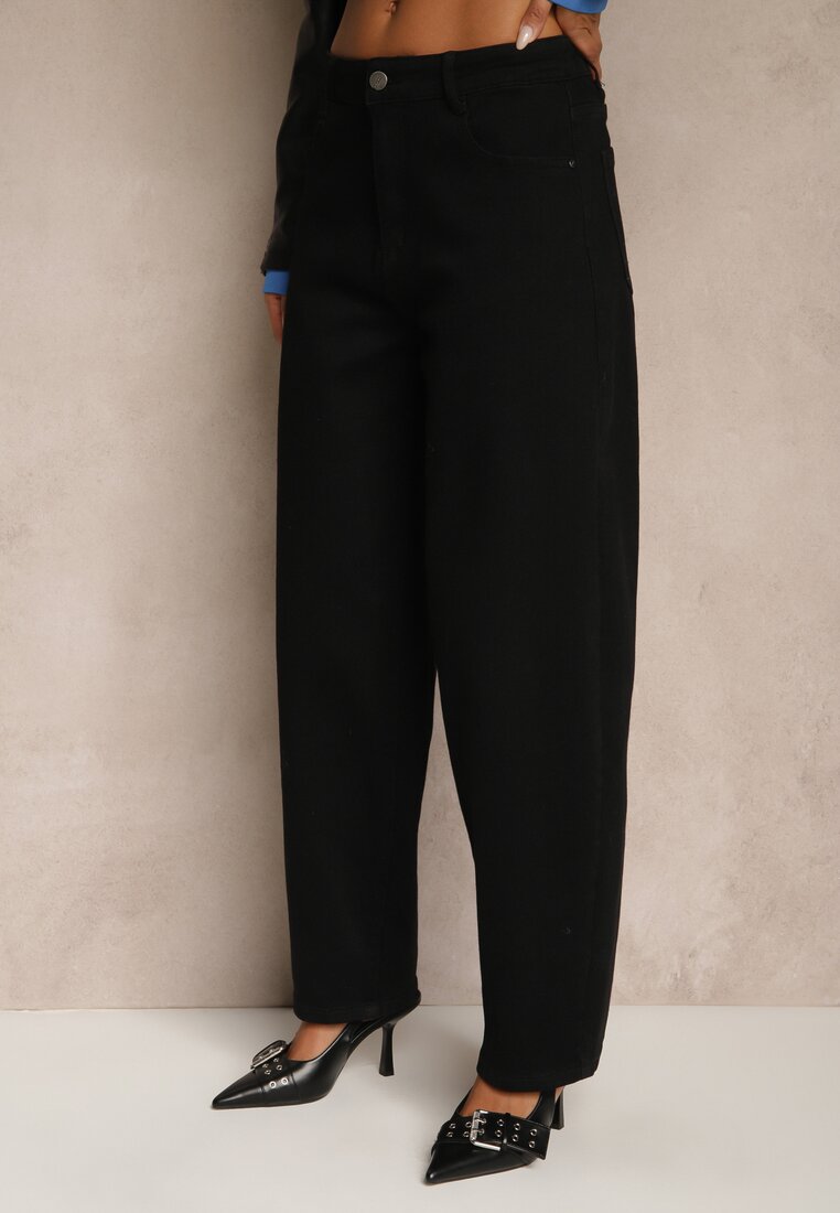 Czarne Jeansy Slouchy Regular Waist Fesarina