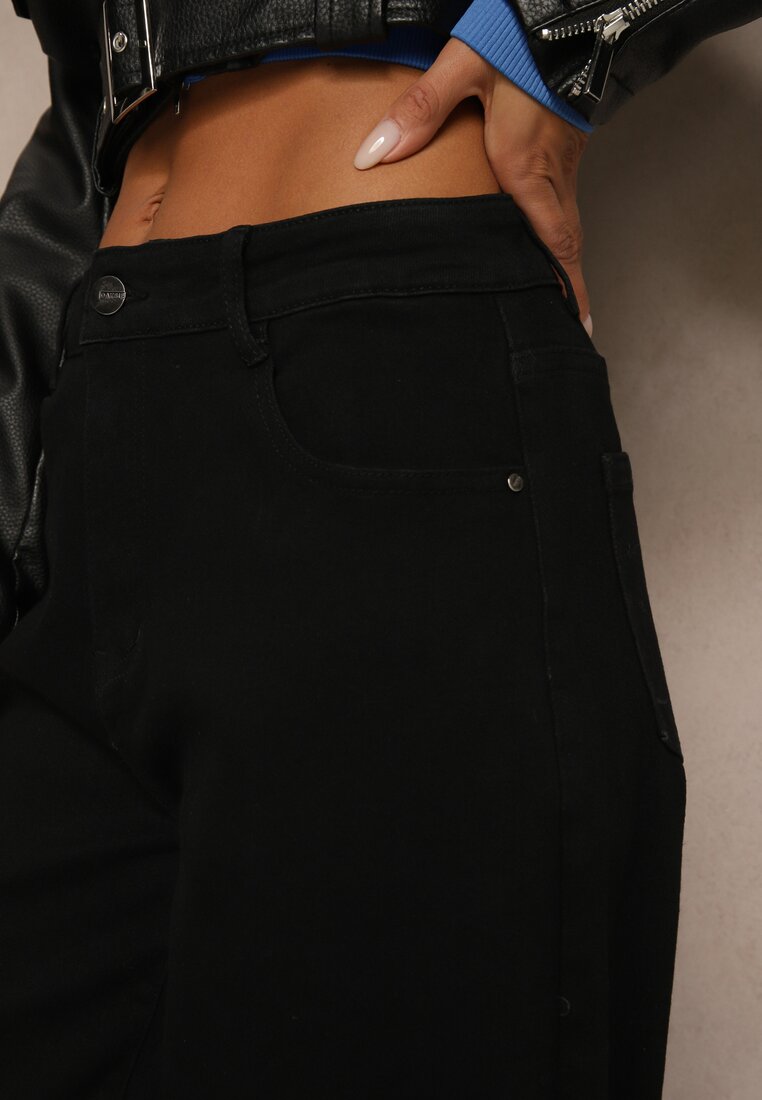 Czarne Jeansy Slouchy Regular Waist Fesarina