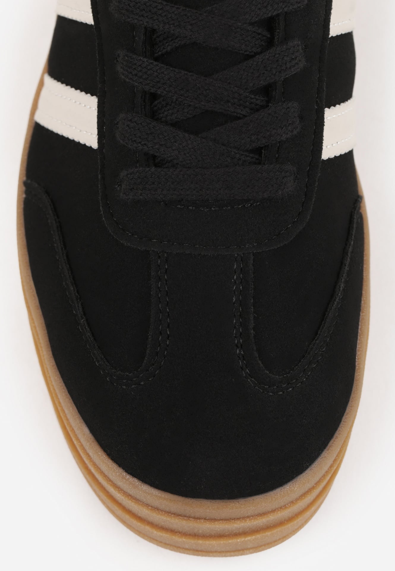 Czarne Sneakersy w Stylu Klasycznych Tenisówek na Platformie Nallania