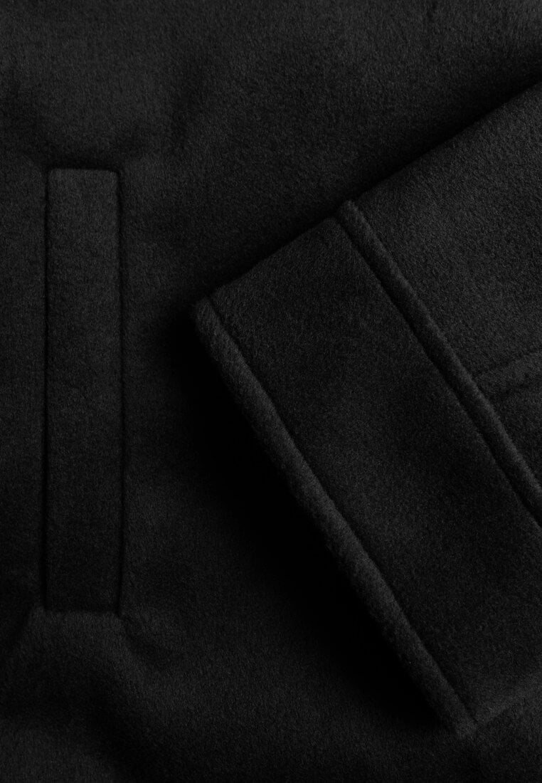 Czarna Nietoperzowa Kurtka Przejściowa z Kapturem Amiree