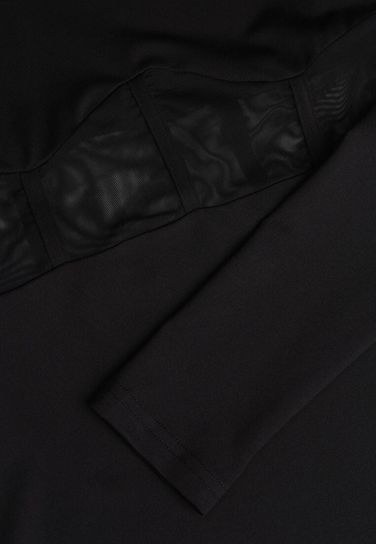 Czarna Sukienka Vices Bodycon z Transparentną Wstawką Typu Gorset Necotte