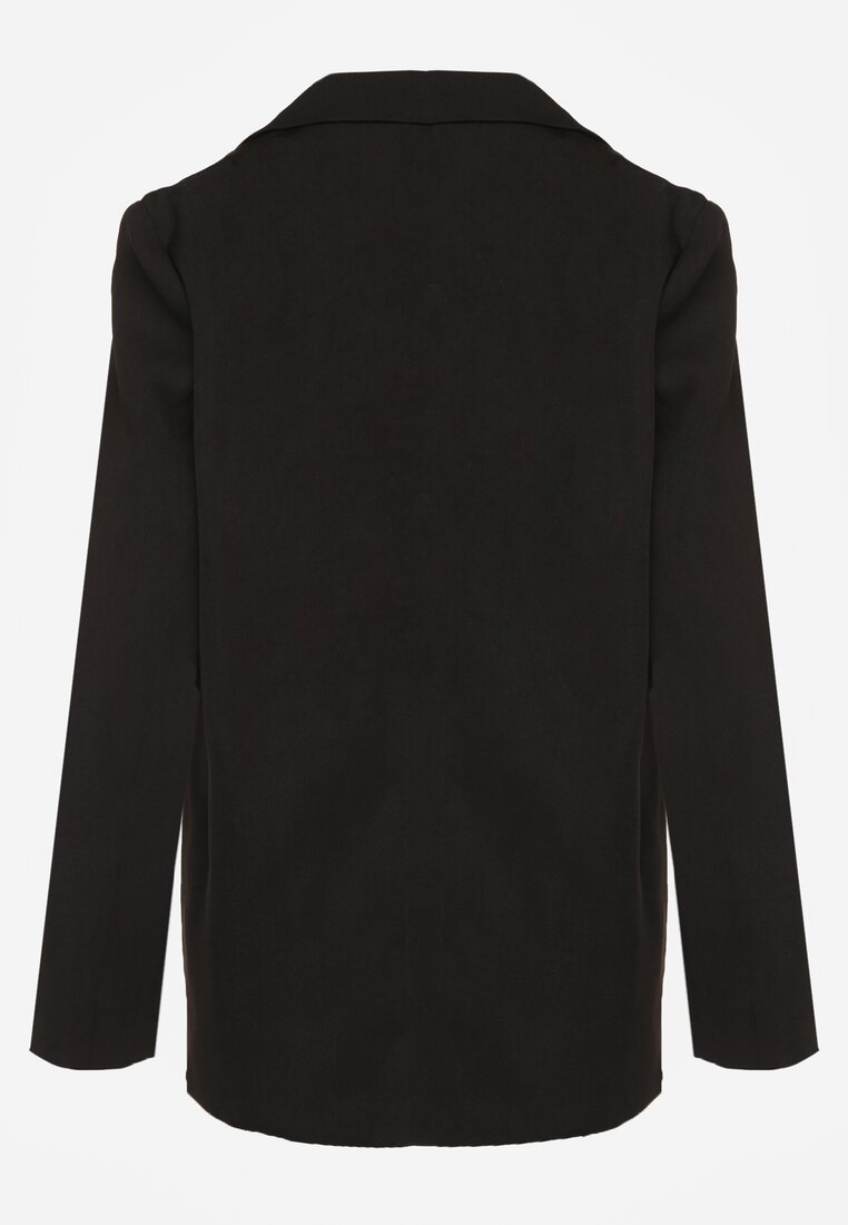 Czarna Marynarka Dwurzędowa o Kroju Oversize Clasora