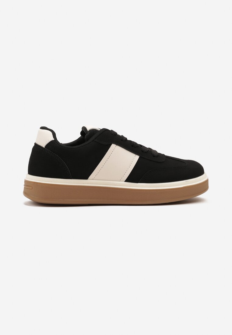 Czarne Sneakersy na Kauczukowej Podeszwie Claside