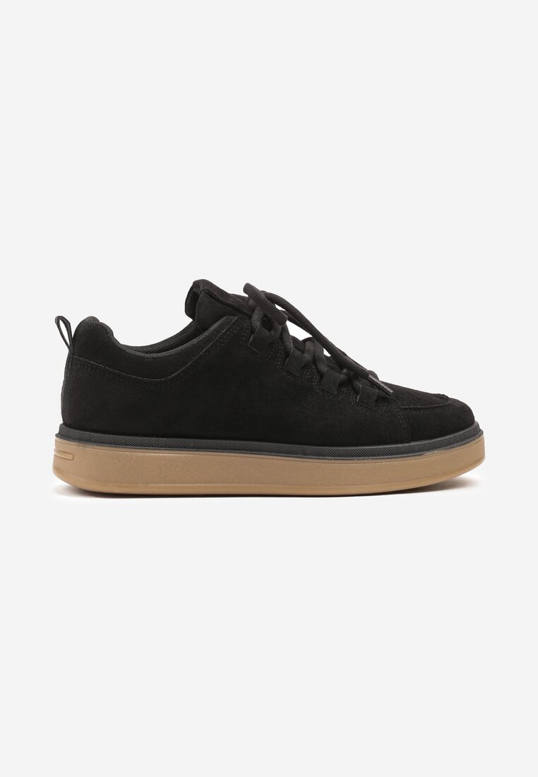 Czarne Sneakersy z Ozdobnymi Przeszyciami Zailera