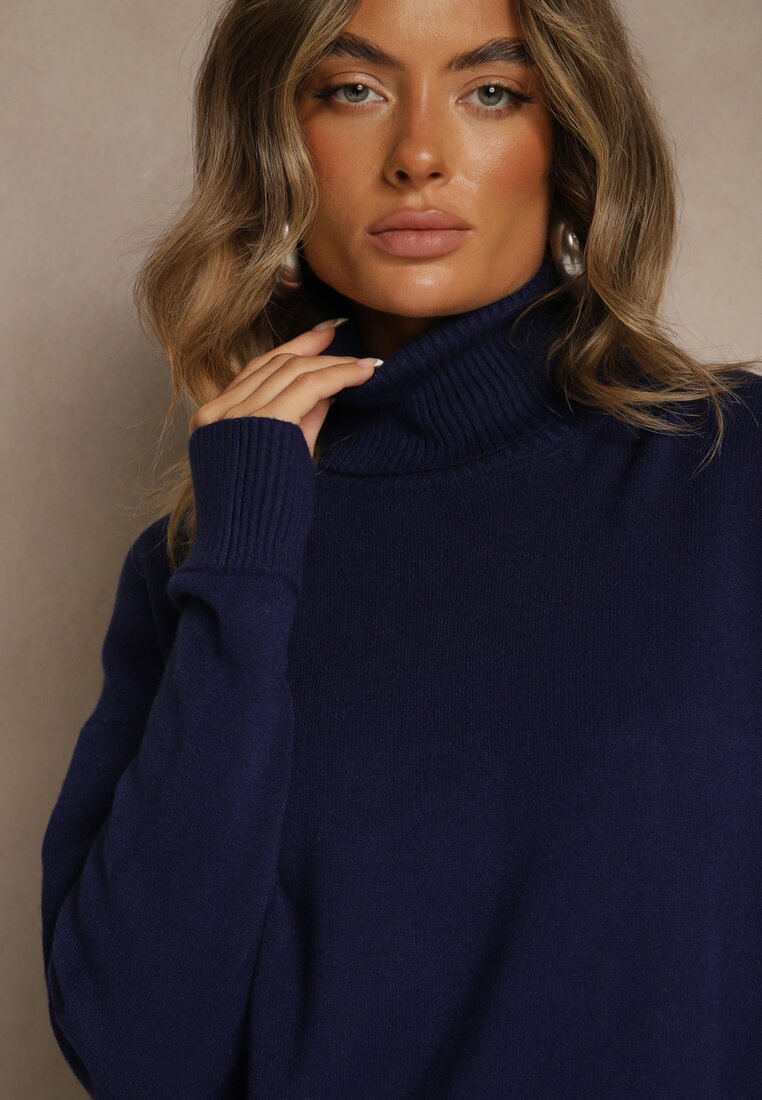 Pulover pe gât Avenella Bleumarin