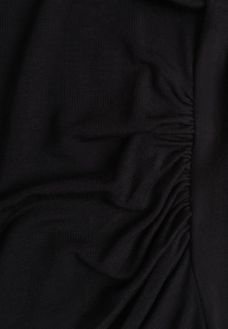 Czarna Marszczona Bluzka z Wiskozą Fizzasa