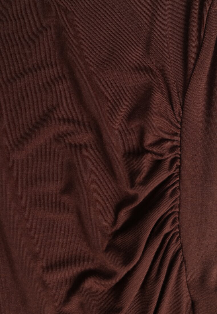 Brązowa Marszczona Bluzka z Wiskozą Fizzasa