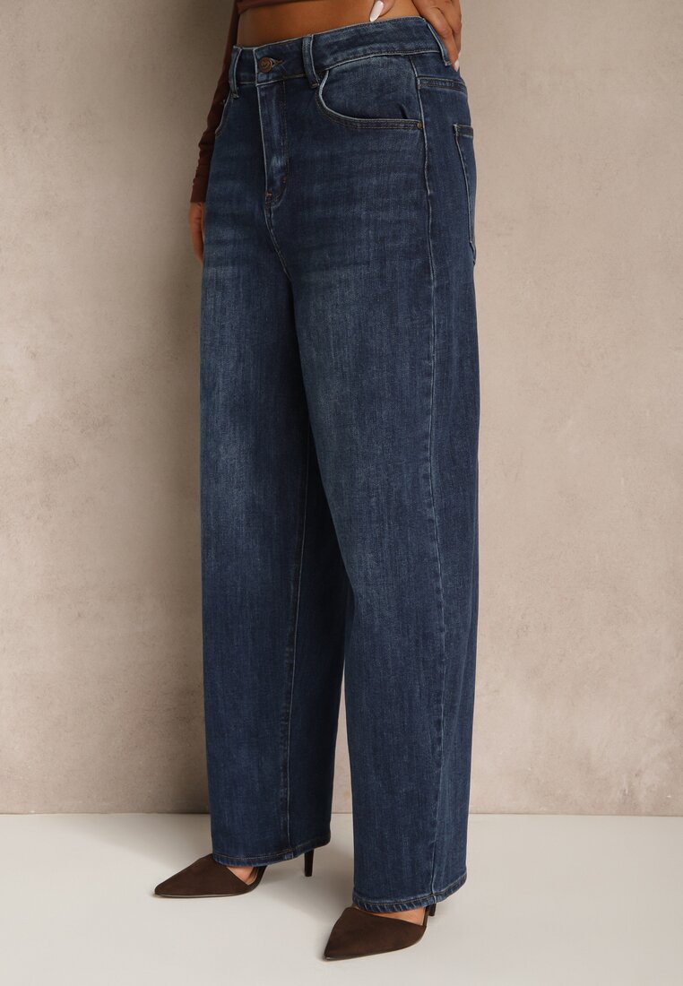 Niebieskie Jeansy High Waist Barrel Fit Salisette