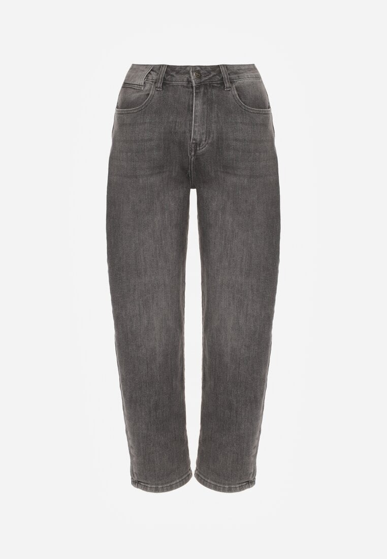 Szare Jeansy Mom Fit High Waist Ralineva