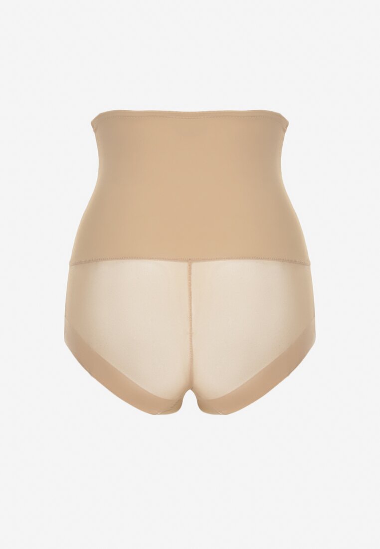 Beżowe Modelujące Majtki High Waist Liradeva