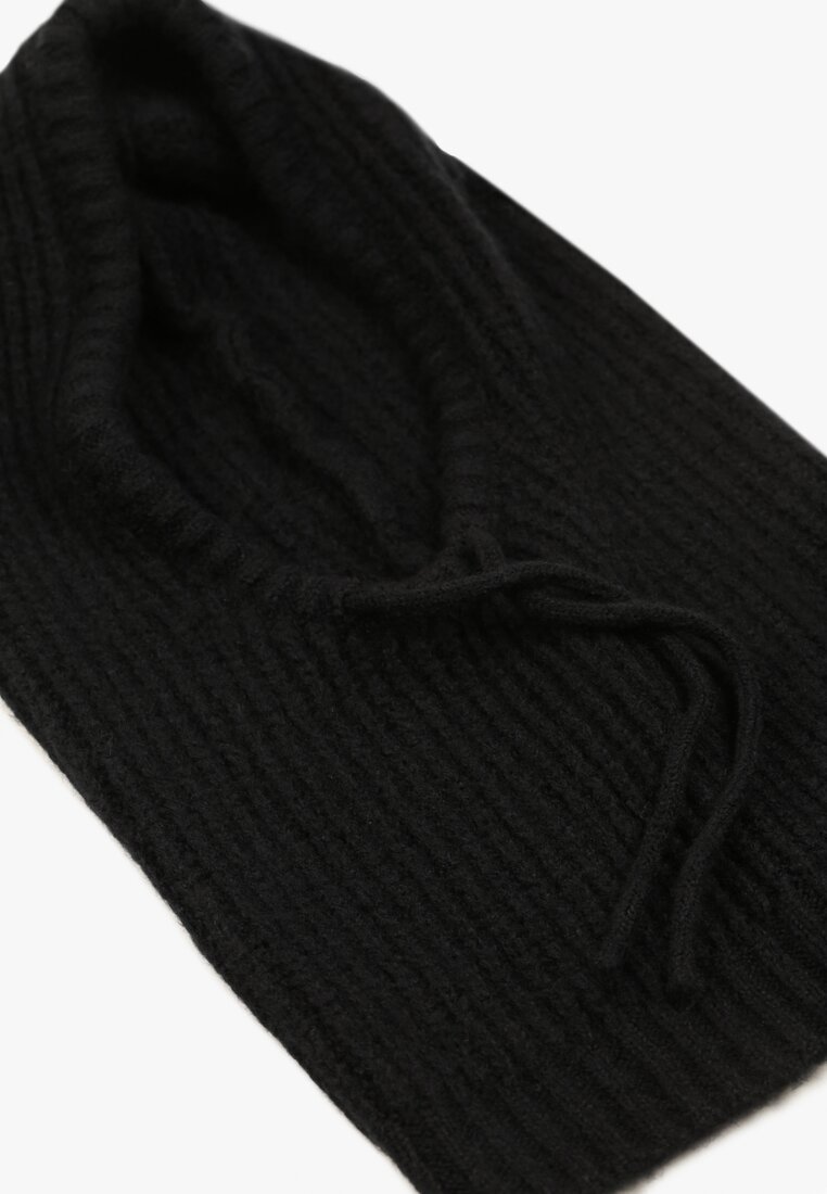 Czarna Czapka Balaclava z Wełną i Ściągaczami Linobra