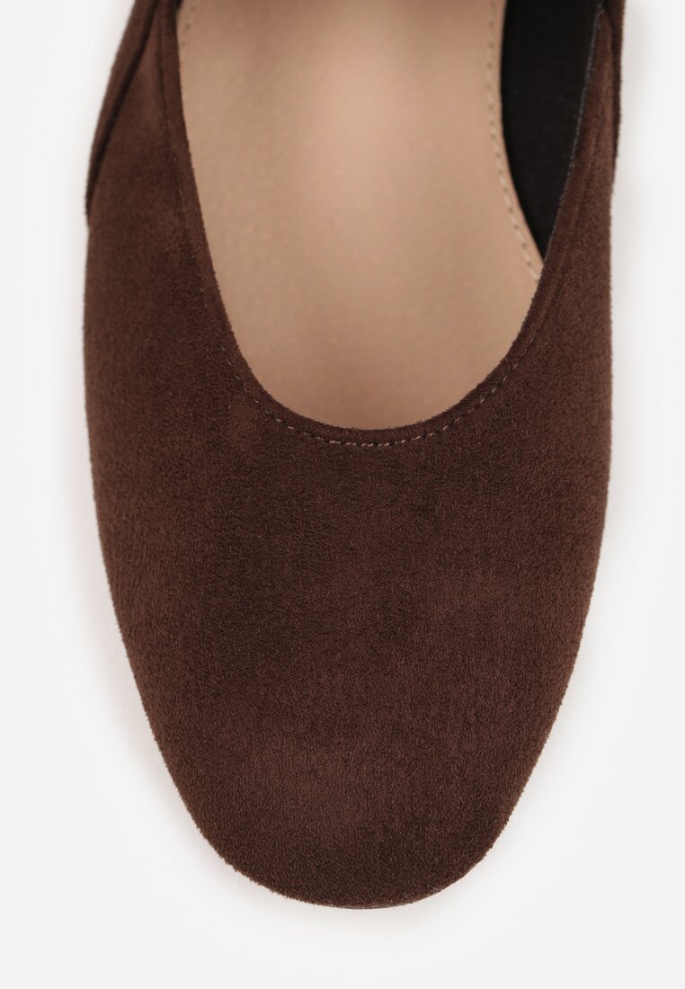 Ciemnobrązowe Balerinki Vices w Krowie Łaty w Stylu Mary Jane ze Skórzaną Wkładką Rilaneia