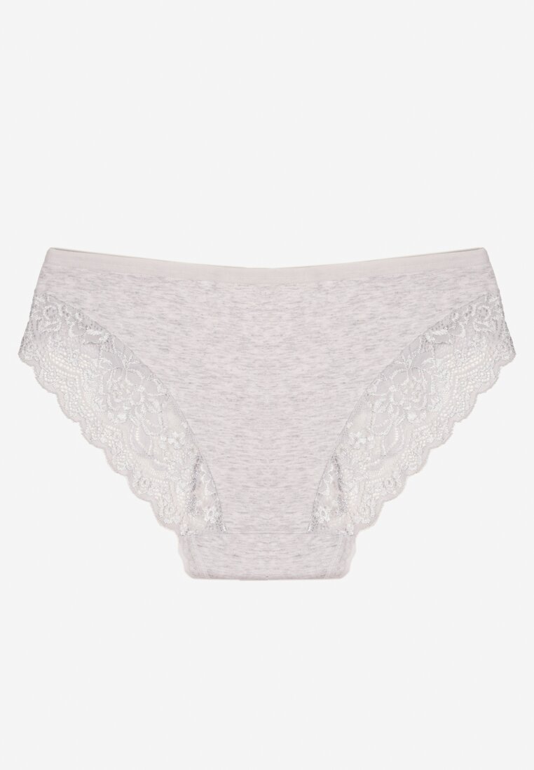Jasnoszare Majtki Figi z Koronkowymi Wstawkami Amiora
