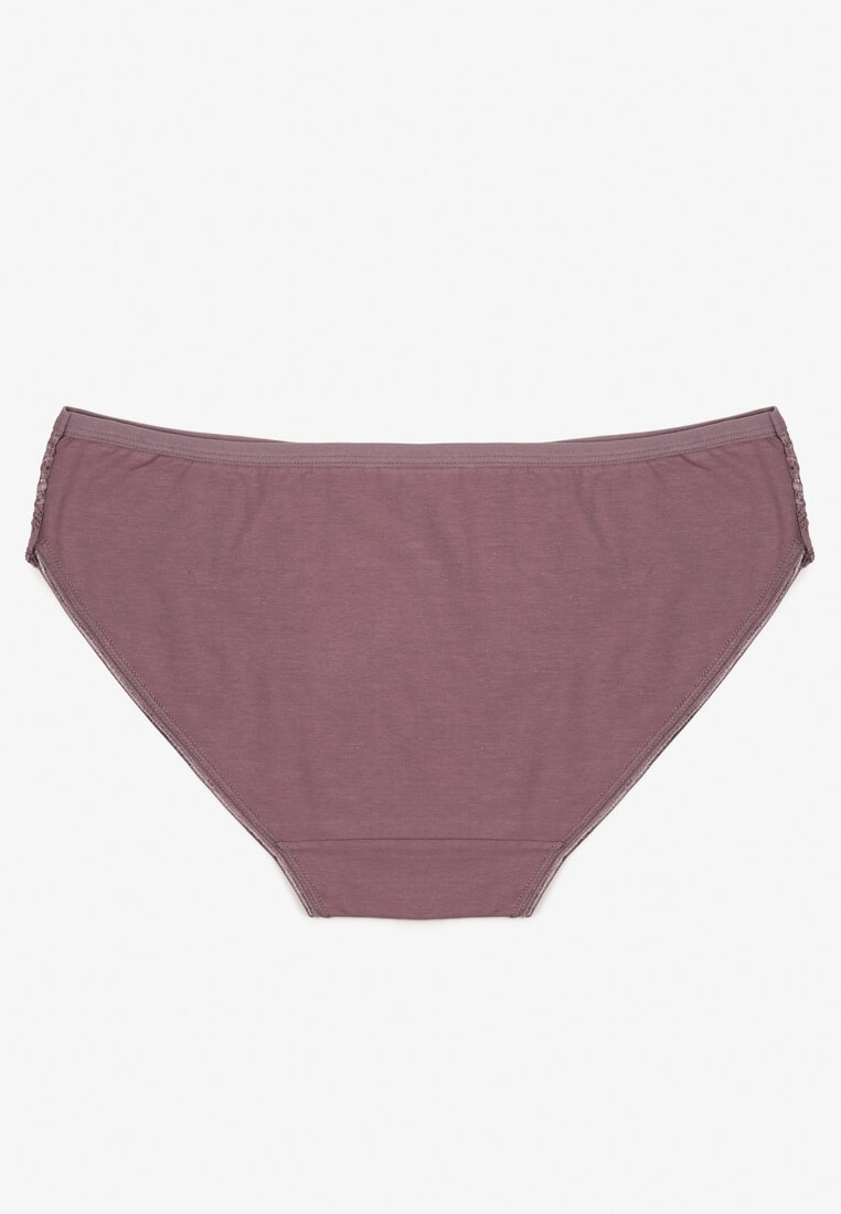 Fioletowe Bawełniane Majtki Figi o Klasycznym Fasonie Venalice