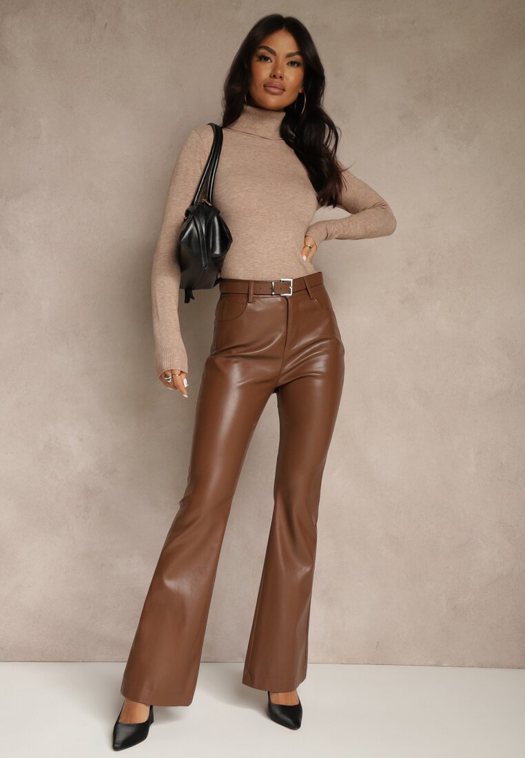 Beżowy Golf z Bawełną w Klasycznym Stylu Reiredia