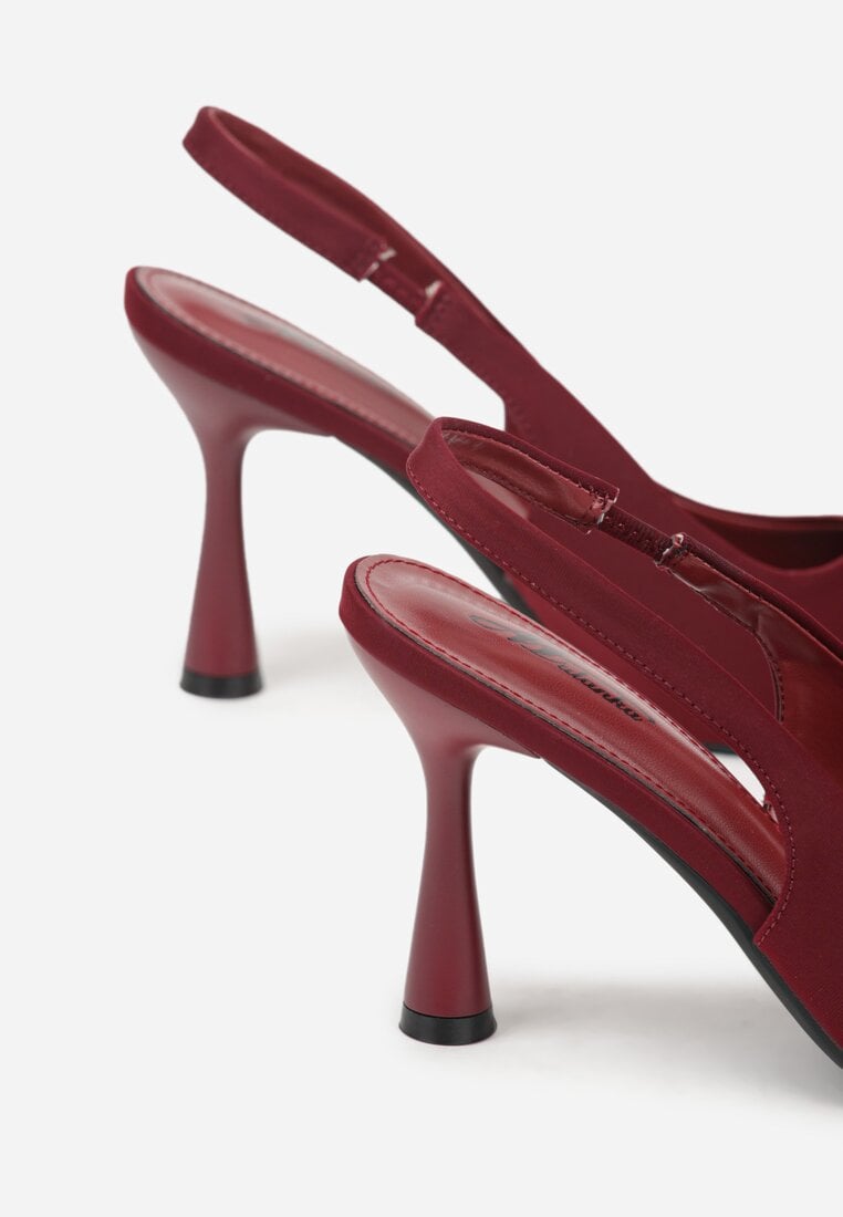 Bordowe Sandały ze Szpiczastym Noskiem Jolaia