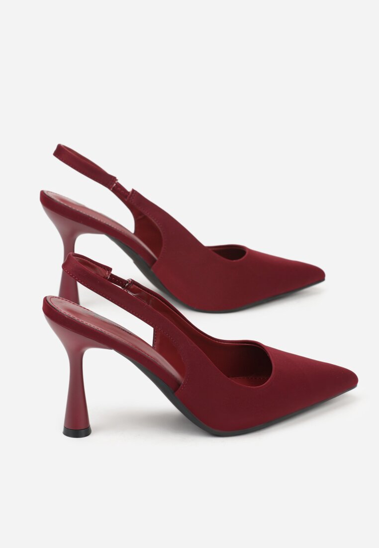 Bordowe Sandały ze Szpiczastym Noskiem Jolaia