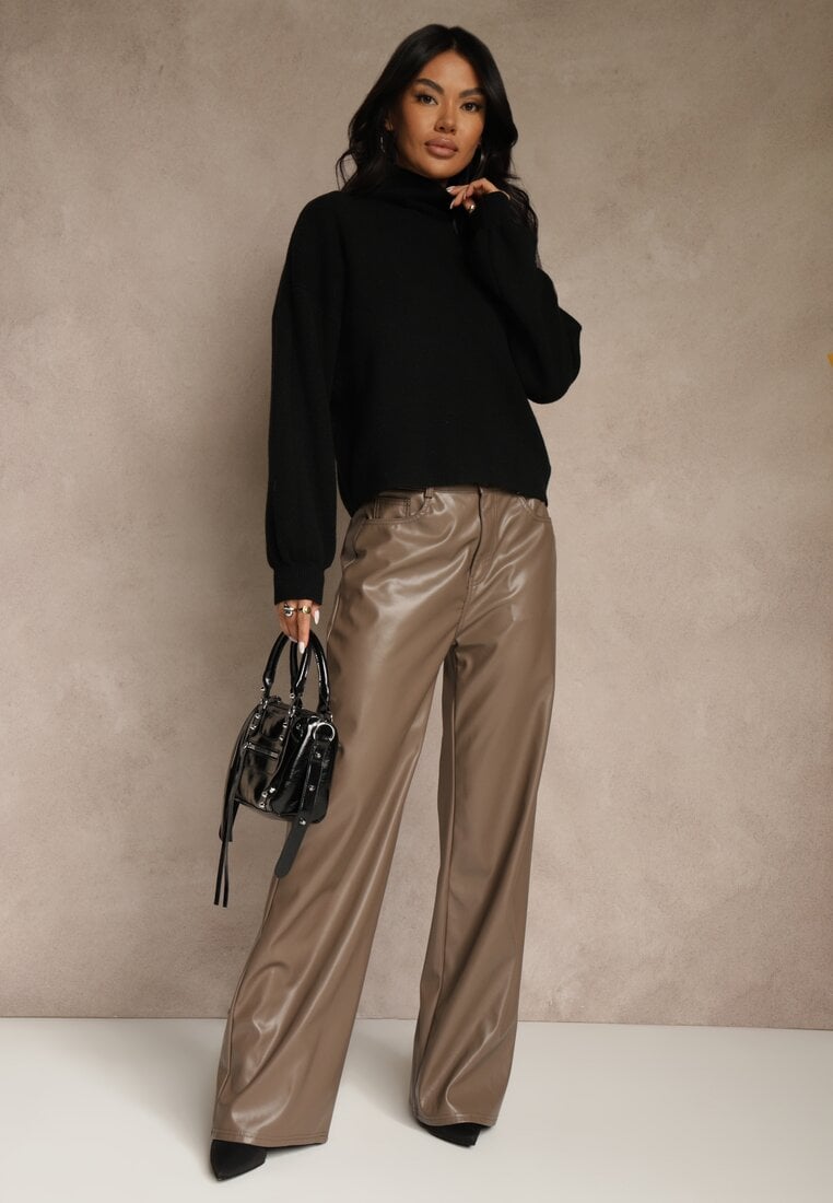 Czarny Golf Ozdobiony Ściągaczami Wedena