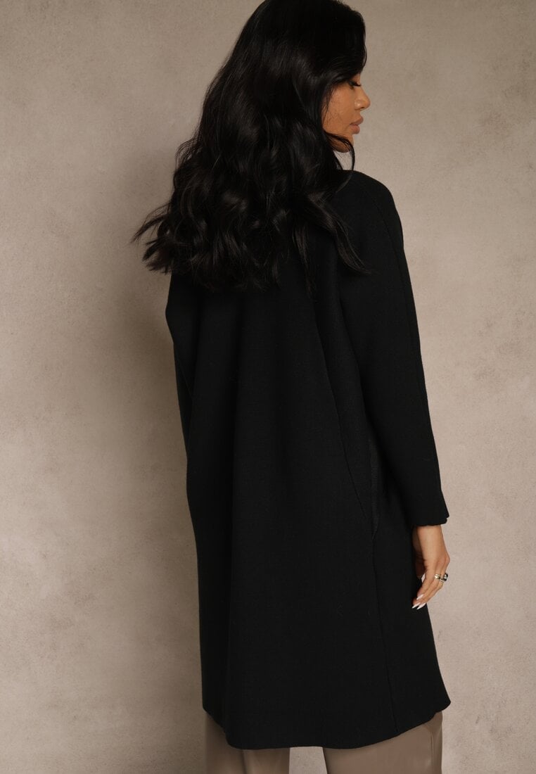 Czarny Niezapinany Casualowy Kardigan Felltusa