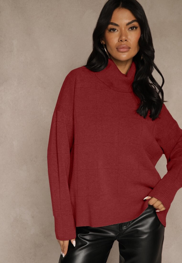 Bordowy Casualowy Golf Tusara