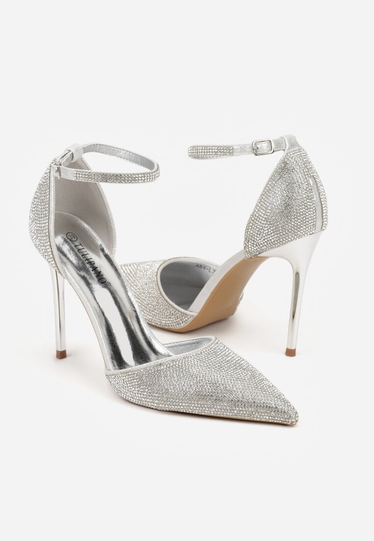 Srebrne Szpilki Zdobione Cyrkoniami i Paskiem z Klamerką Eweda