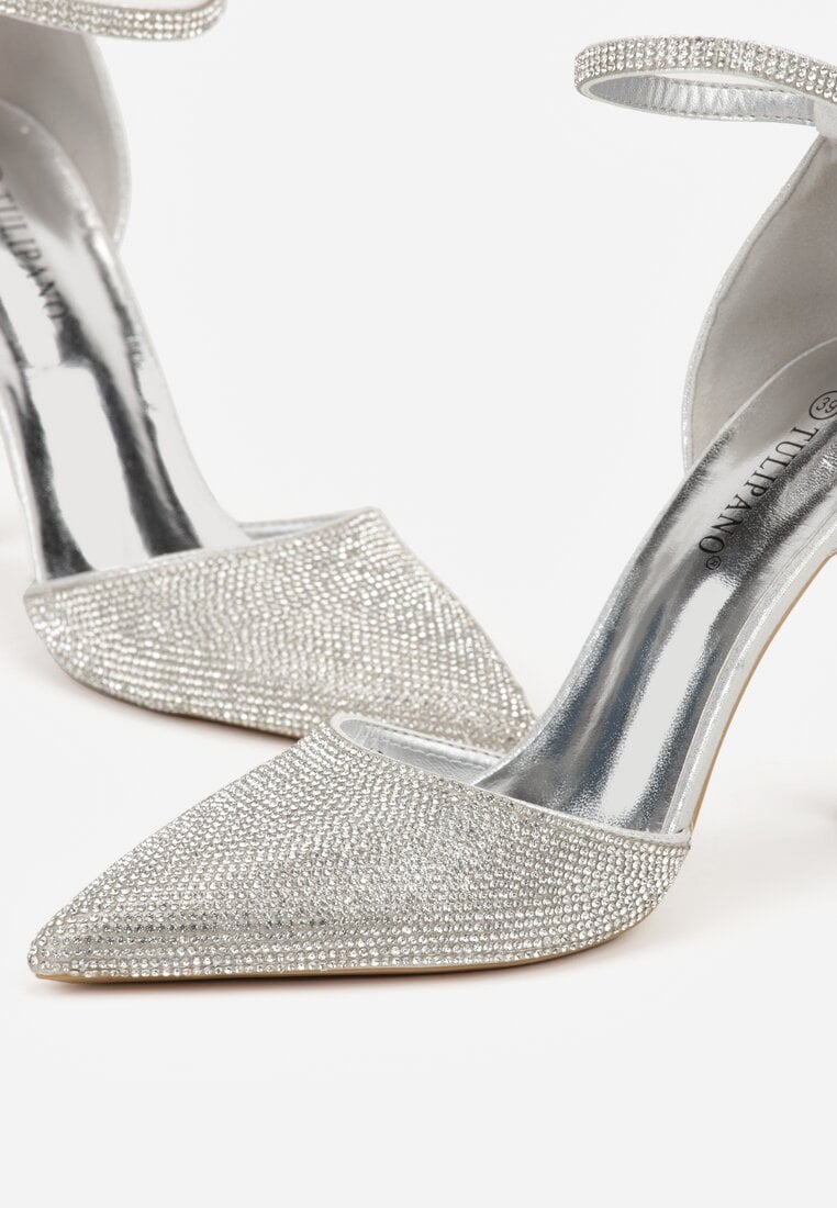 Srebrne Szpilki Zdobione Cyrkoniami i Paskiem z Klamerką Eweda