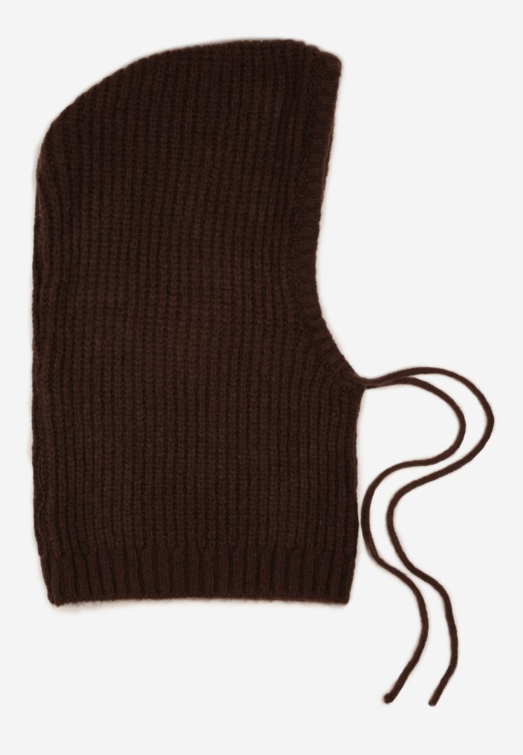 Brązowa Czapka Balaclava z Wełną i Ściągaczami Linobra