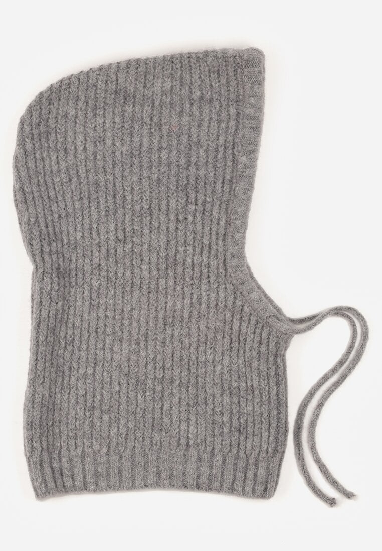 Szara Czapka Balaclava z Wełną i Ściągaczami Linobra