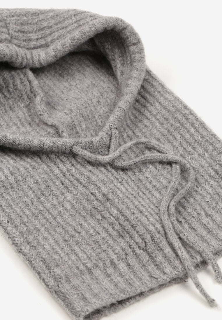 Szara Czapka Balaclava z Wełną i Ściągaczami Linobra