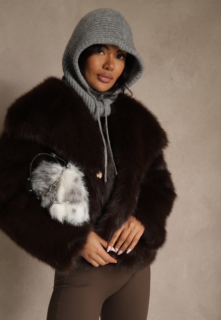 Szara Czapka Balaclava z Wełną i Ściągaczami Linobra