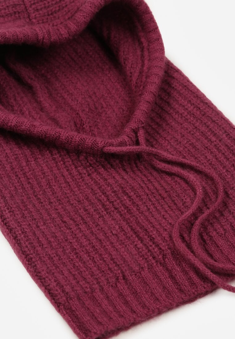 Czerwona Czapka Balaclava z Wełną i Ściągaczami Linobra