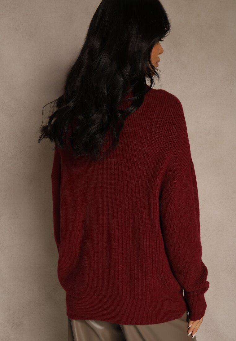 Pulover pe gât Bordo