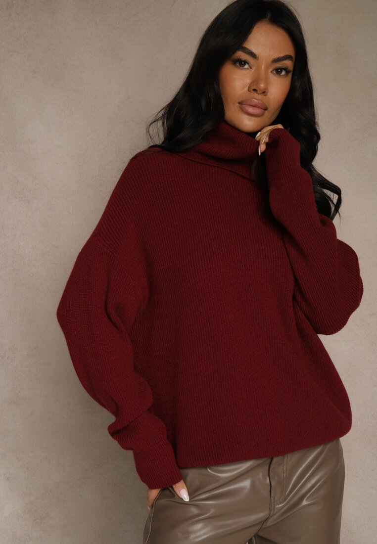 Pulover pe gât Bordo