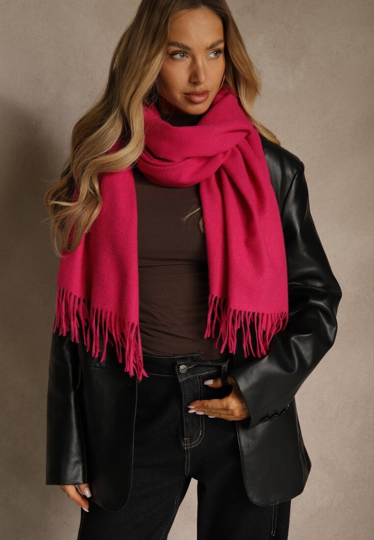 Fuksjowy Szalik z Wiskozą Bawełną i Frędzlami Siathlin
