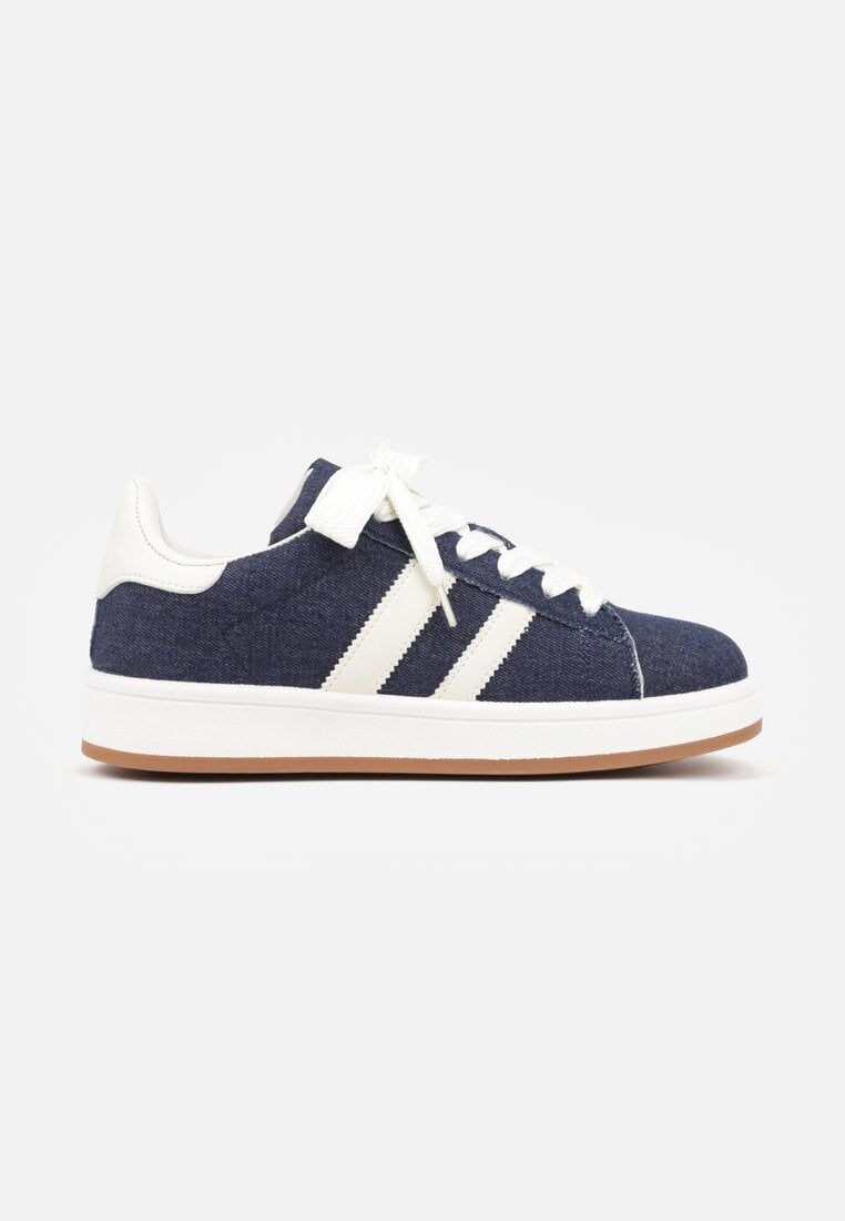 Granatowe Sneakersy Ozdobione Paskami Dolirenna