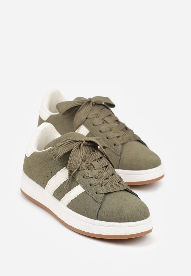 Zielone Sneakersy Ozdobione Paskami Dolirenna