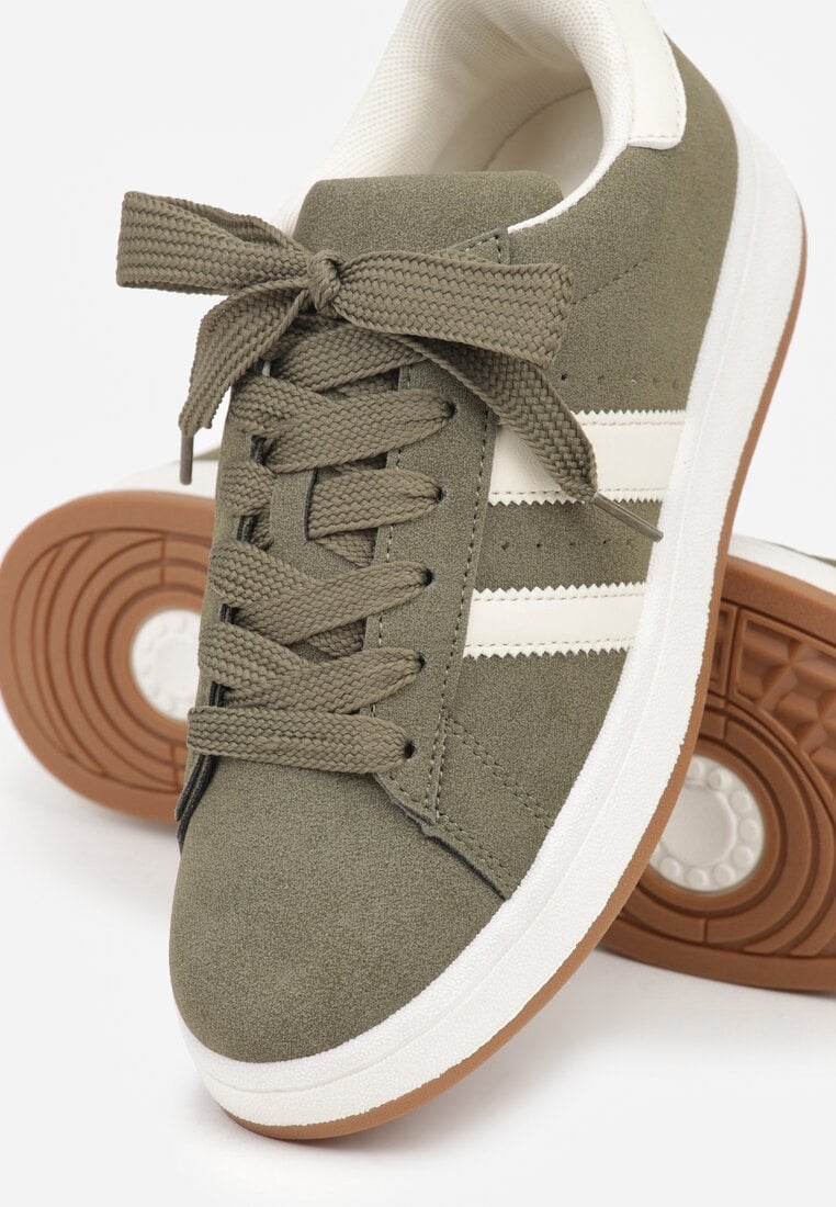 Zielone Sneakersy Ozdobione Paskami Dolirenna